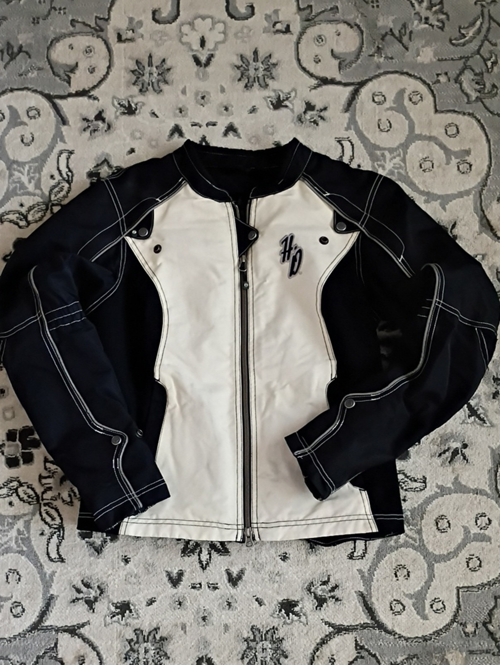 Harley-Davidson Black and White Women's Jean Motorcycle Jacket